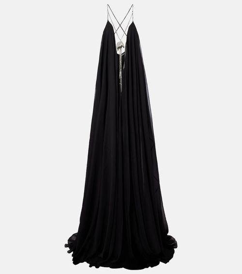 Embellished chiffon gown