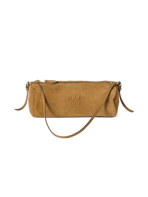 Women's Suede Pouch - Beige