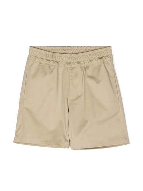 Logo-patch cotton shorts - Neutrals