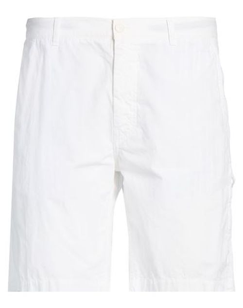 Man Shorts & Bermuda Shorts White Size 38 Cotton
