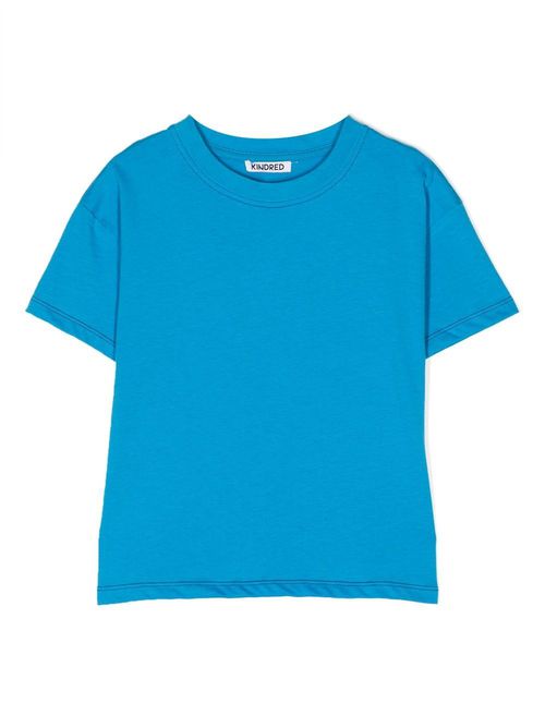 Contrast-stitch short-sleeve T-shirt - Blue