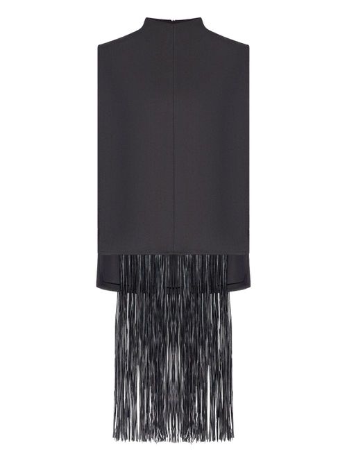 Soraia fringed sleeveless top - Black