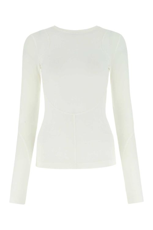 Stretch Nylon Long-Sleeve Top — White