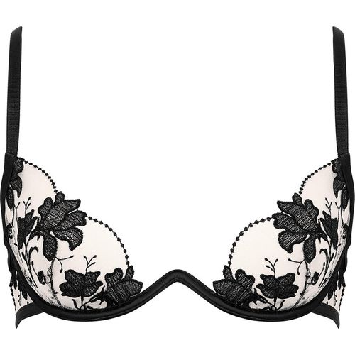 Yvette Embroidered Sheer Bra Black