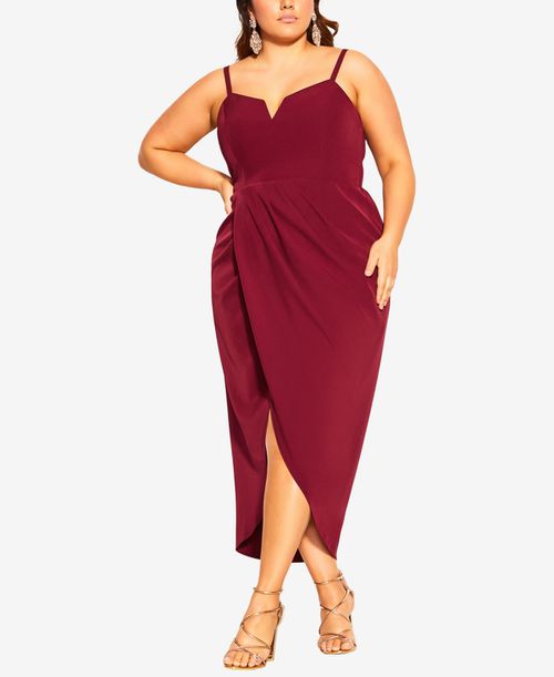 Women's Sassy V Dress - Ruby