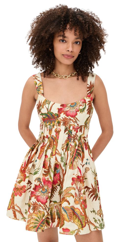 Ria Dress Fauna Floral Ivory