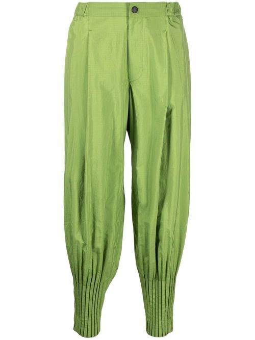Cascade ripstop-texture tapered trousers - Green