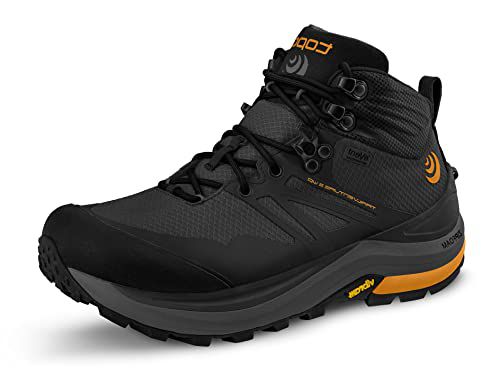 Topo Athletic Men's Trailventure 2 WP Comfortable Waterproof 6MM Drop Trail Running Boots, Athletic Shoes for Trail Running, Charcoal/Orange