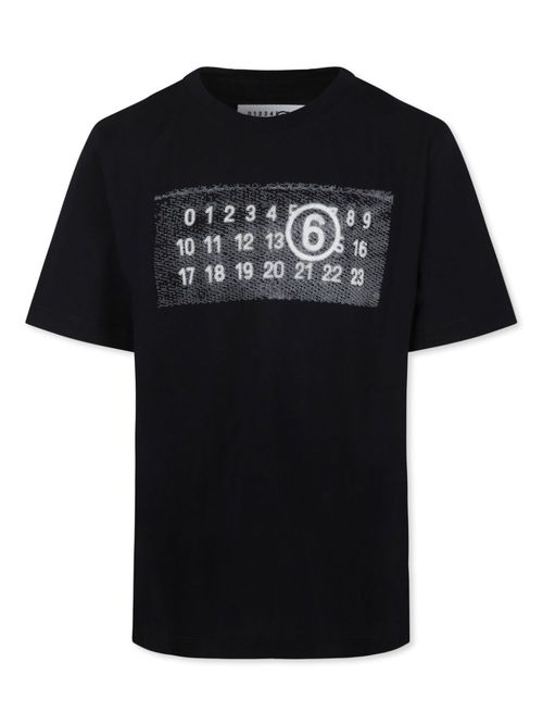 Numbers-print T-shirt - Black
