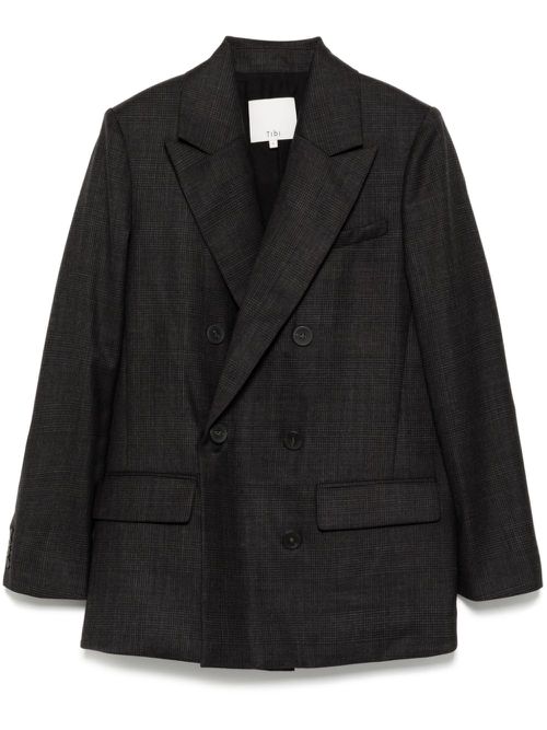 Check dennis cutout blazer - Grey