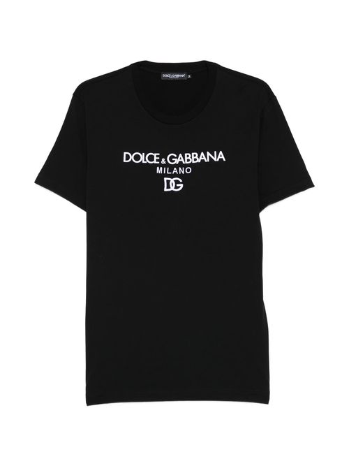 DG Embroidered and Print T-Shirt, Regular Fit, Round Neck, Short Sleeve