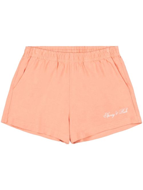 Logo-print cotton shorts - Orange