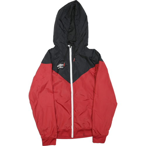 UMBRO Mens Black & Red Zip Hooded Polyester Blend Jacket M Sportswear