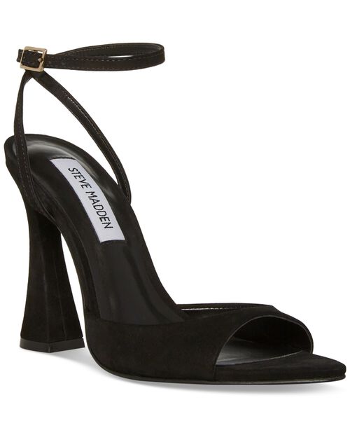 Women's Beki Two-Piece Flare-Heel Sandals - Black Nubuck