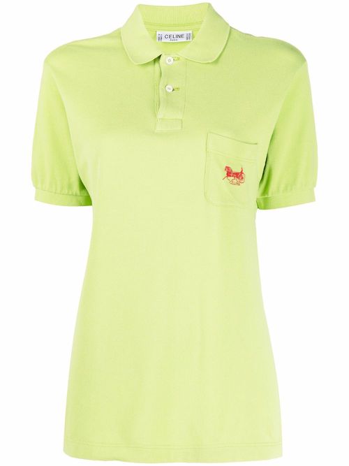 1990s logo-embroidered polo shirt - Green