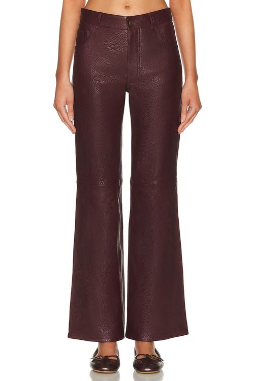 Chloe Leather Pant in Full Violine - Burgundy. 36 also