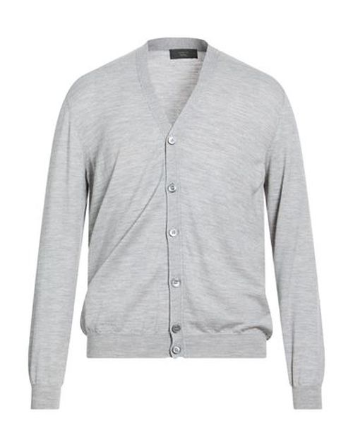 Man Cardigan Light grey Size 42 Virgin Wool, Polyamide
