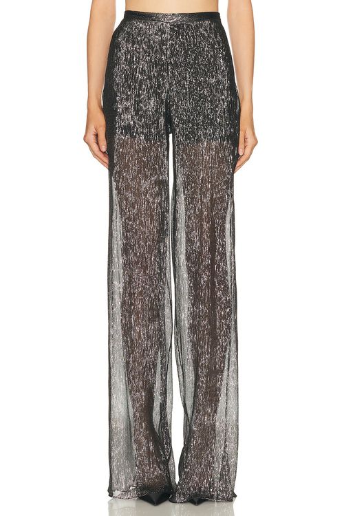 SEV Wide Leg Pant in Black,Silver