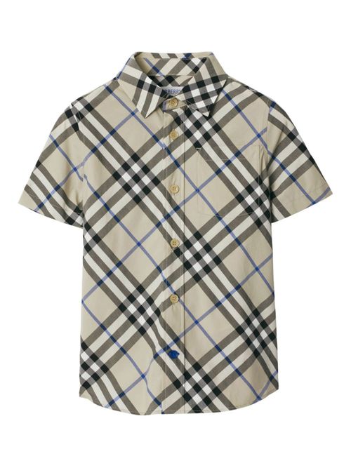 Vintage check-pattern cotton shirt - Neutrals