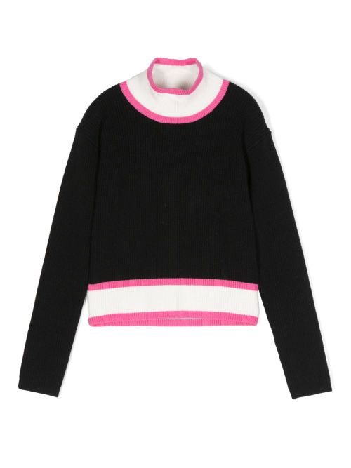 Ribbed-knit T-shirt - Black