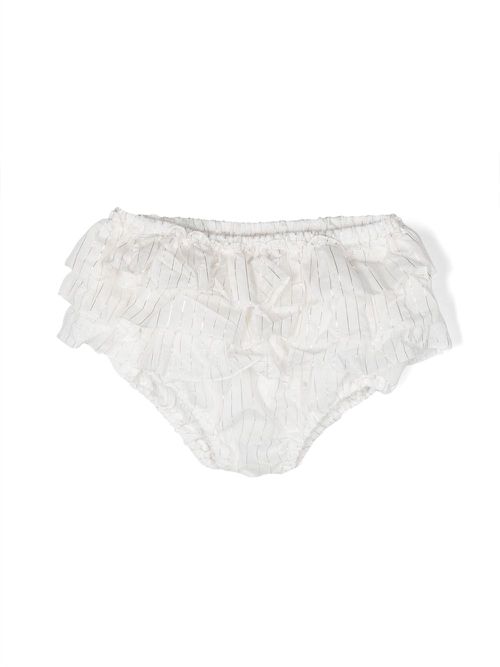 Metallic-detail bloomers shorts - White
