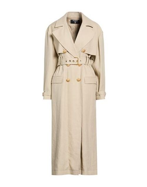 Woman Overcoat & Trench Coat Beige Size 6 Linen, Hemp