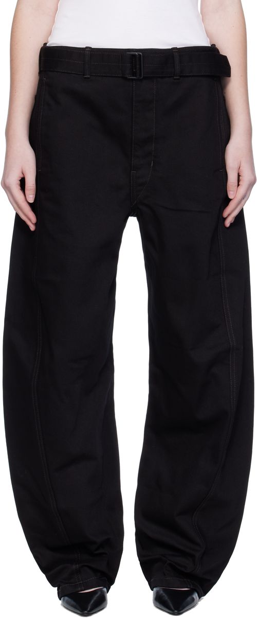 Black Twisted Belted Jeans