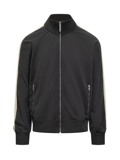 Black Stripes Mock Collar Sweatshirt