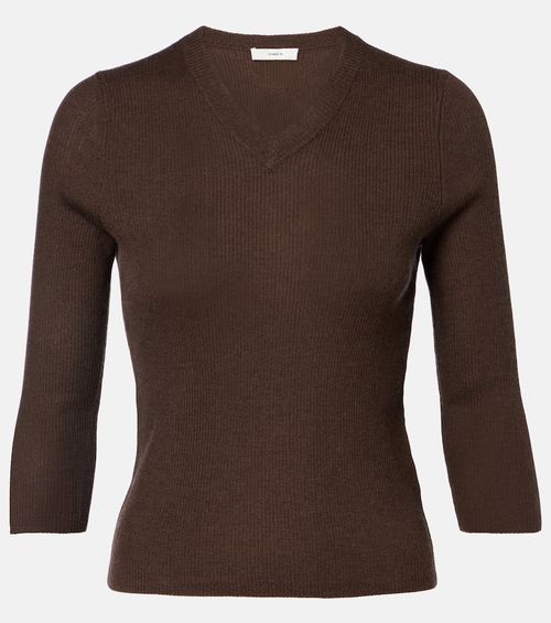 Ribbed-knit cashmere and silk sweater