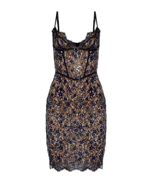 Floral-lace corset dress