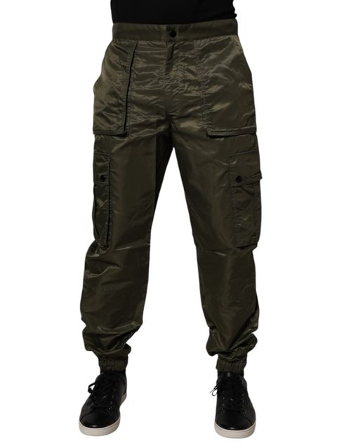 Nylon Cargo Pants — Green