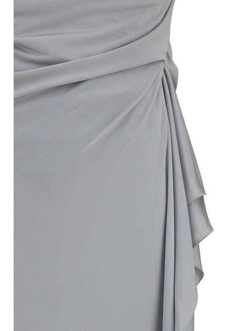 Draped Viscose Jersey Dress — Gray
