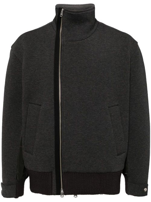 Stand collar zipper jacket - Grey