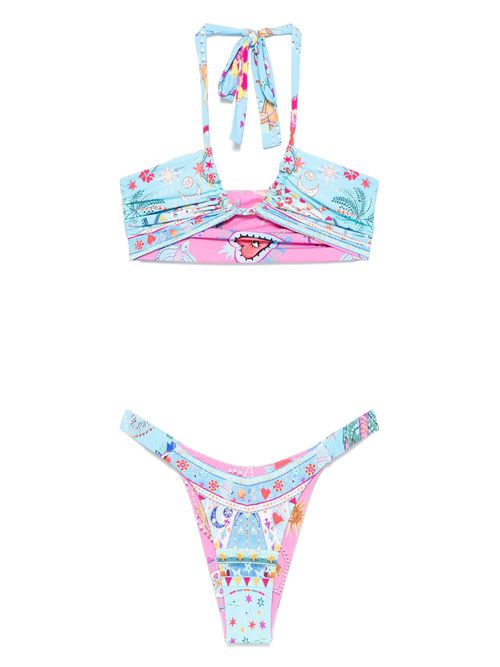 Reversible printed bikini - Blue
