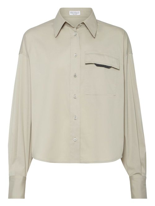 Brunello Cucinelli poplin shirt - Neutrals