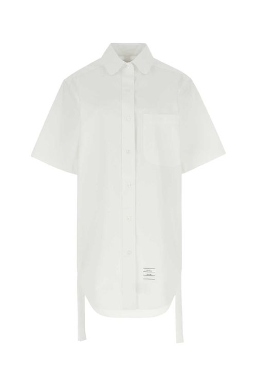 Poplin Shirt Dress — White