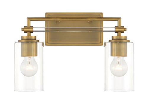 Antique Noble Brass Two Light Bath Vanity from the Binsly Collection