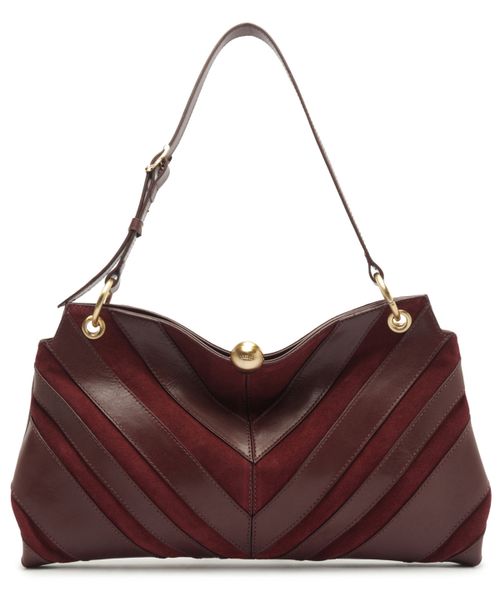 Aurora Large Leather Shoulder Handbag - Fresh Ruby