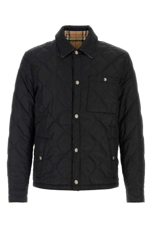 Quilted Nylon Reversible Jacket — Black