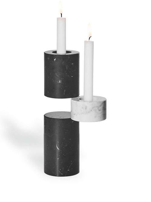 Slide geometric-body candleholder - White