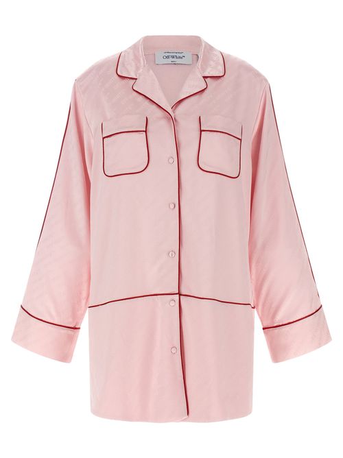 Logo Jacquard Satin Shirt — Pink