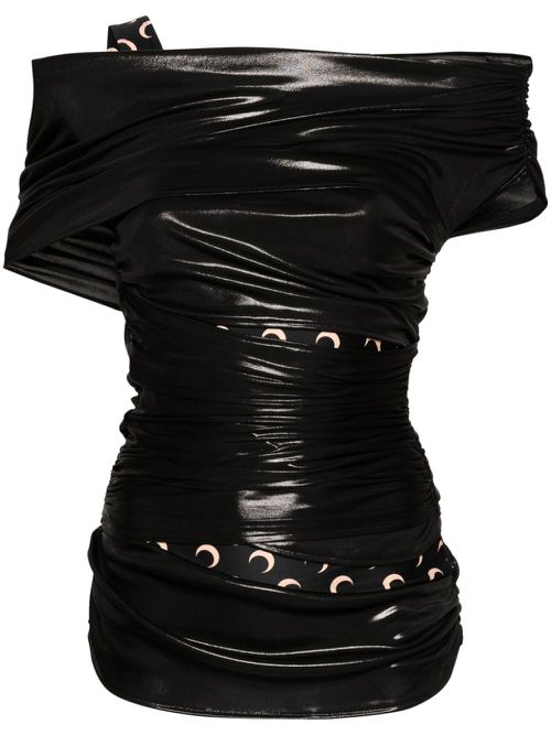 Moonogram-pattern top - Black