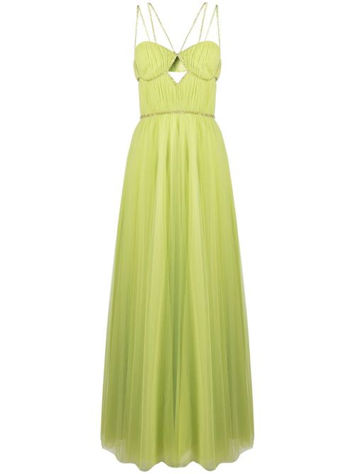 Winnie bead-trim tulle maxi dress - Green