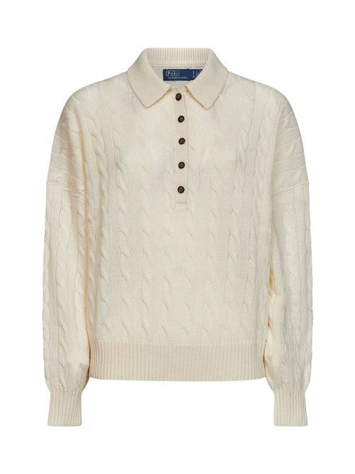 Cable-Knit Wool-Cashmere Sweater — Ivory