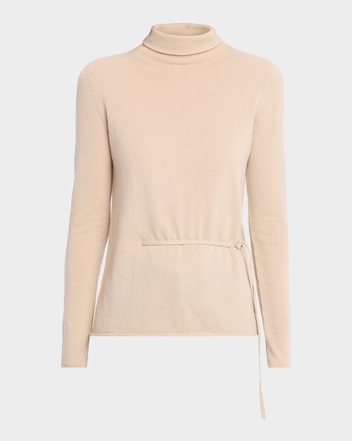 Cashmere Side-Tie Turtleneck