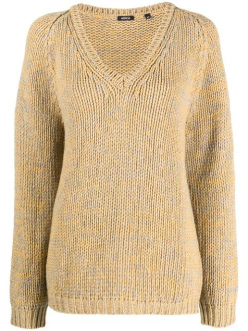 Virgin wool V-neck jumper