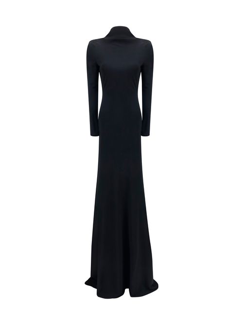 Long-Sleeved Evening Dress — Black