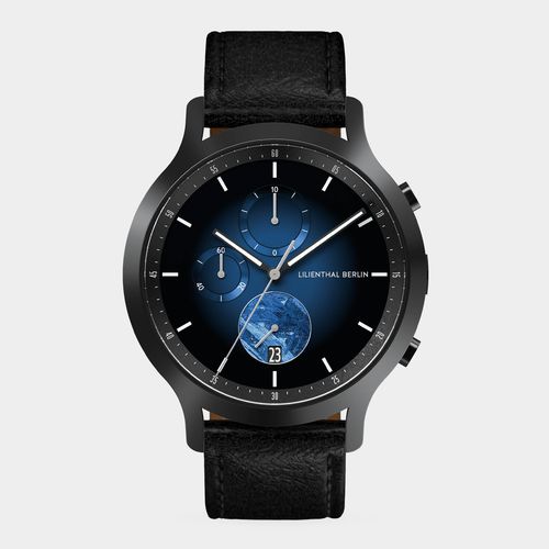 Chronograph Meteorite - Blue Flare - Leather Black