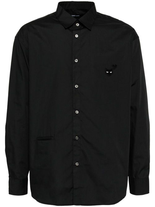 Love panther semi-over shirt - Black