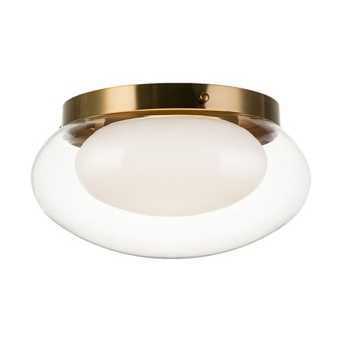 Aged Gold Brass Flush Mount from the Caspian Collection